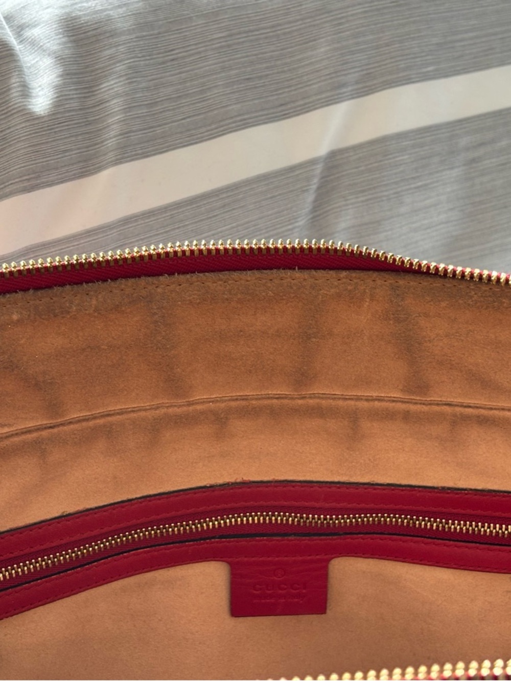 Authentic Gucci Supreme Navy and Red Shoulder Tote Bag - Picture 12 of 14
